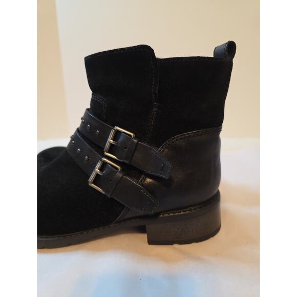 Clarks Swansea Ankle Boots Black Suede 9 M Side Zip - Picture 10 of 14